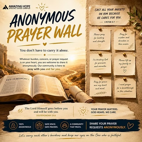 Anonymous Prayer Wall poster